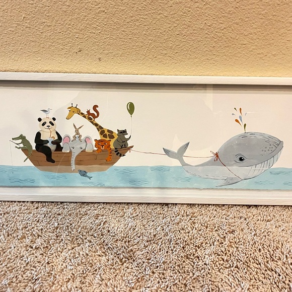 EYRE TARNEY FRAMED ANIMAL BOAT PAINTING - Picture 4 of 7